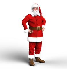Santa Claus in traditional costume isolated on white
