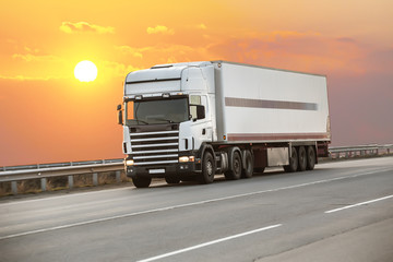 truck goes on highway