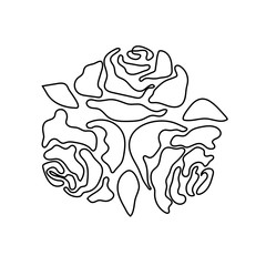 rose flower vector monochrome pattern for tattoo