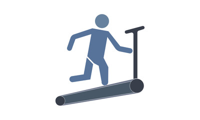 Running man on treadmill icon for cardio exercises