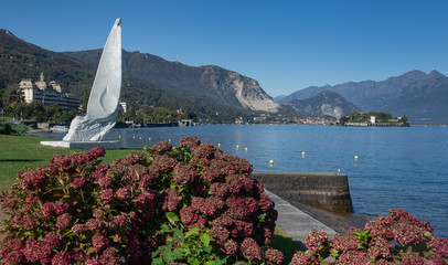 Lago Magiorre Italy. Stresa. Satue. Lake.