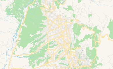 Fototapeta na wymiar Printable street map of Bucaramanga, Colombia