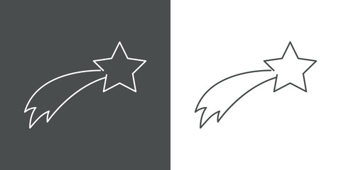 Símbolo estrella de belén con icono lineal en fondo gris y fondo blanco © teracreonte
