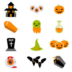Set of Halloween icons vector design