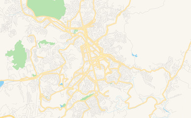 Fototapeta na wymiar Printable street map of Juiz de Fora, Brazil