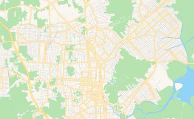 Printable street map of Joinville, Brazil