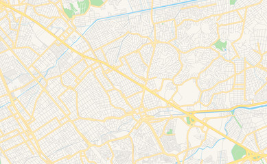 Fototapeta na wymiar Printable street map of Sao Joao de Meriti, Brazil