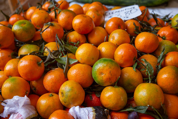 Santa Margherita Ligurie Italy. Mediterranean. At the market. Oranges. 