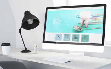 minimal desktop ddental clinic website computer