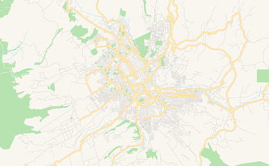 Fototapeta premium Printable street map of Pasto, Colombia