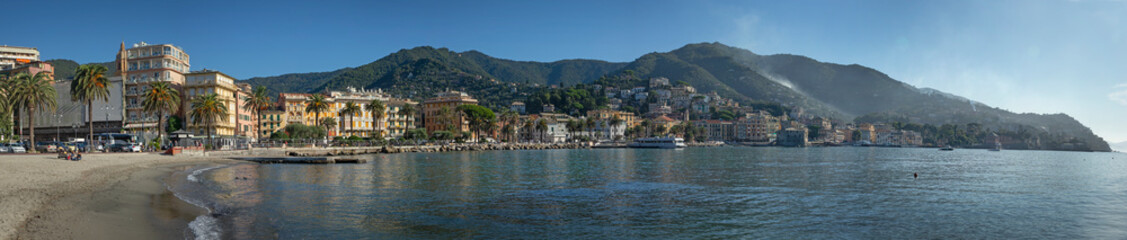 Fototapeta na wymiar Rapallo Ligurie Italy Mediterranean Sea. Coast