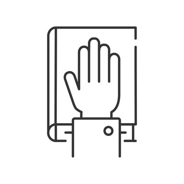 hand on book oath taking clip art preview