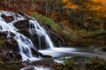 Fototapeta na wymiar Waterfall Dokuzak, Strandzha mountain, Bulgaria