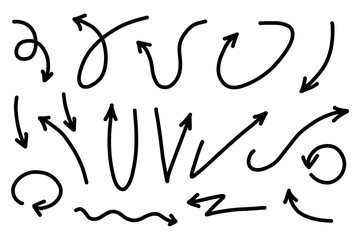 Balck vector arrow isolated on white background.