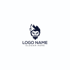 Obraz premium Mascot/yeti/ninja/ negative space logo design for use any purpose