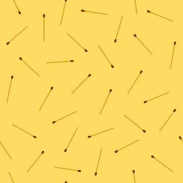 Fire match pattern. Seamless vector background