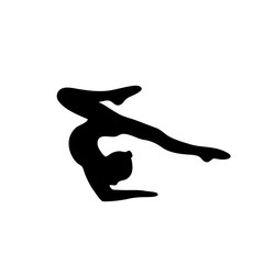 Silhouette girl gymnasts vector illustration