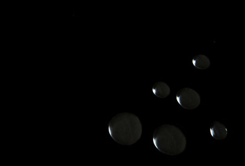 drops on a black background