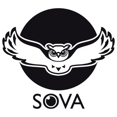 Conceptual owl logo black