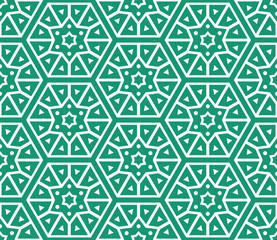 Seamless Christmas Pattern with Snowflakes, Crystals and Stars. Endless Geometric Shape.