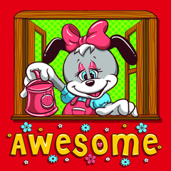 Naklejka premium cute cartoon animal character graphic design