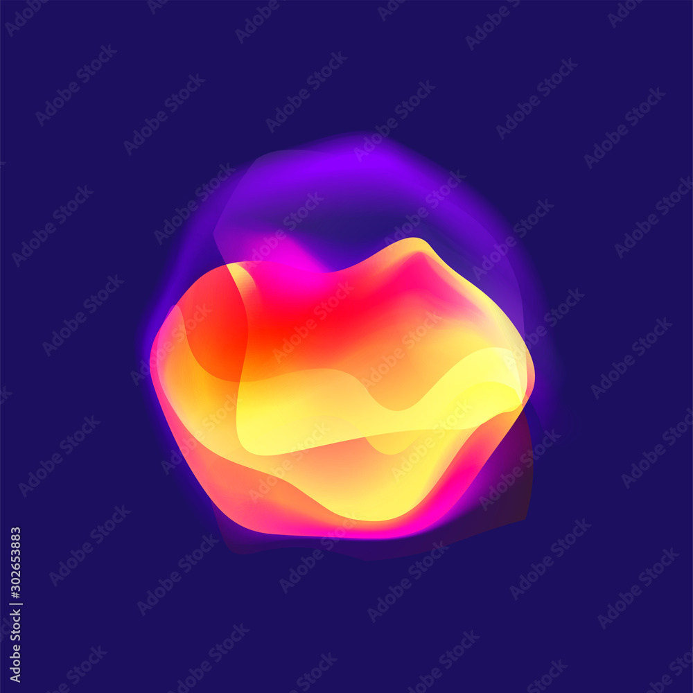 Poster colorful flow liquid in future design style. trendy innovations blend systems. beautiful fluid shape