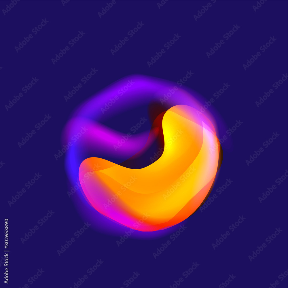 Poster colorful flow liquid in future design style. trendy innovations blend systems. beautiful fluid shape