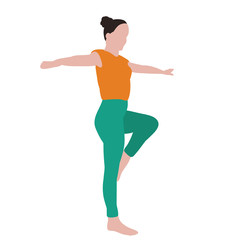 a white background, without face, in a flat style, the girl is engaged in gymnastics