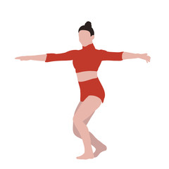 vector, on a white background, without face, in a flat style, girl dancing