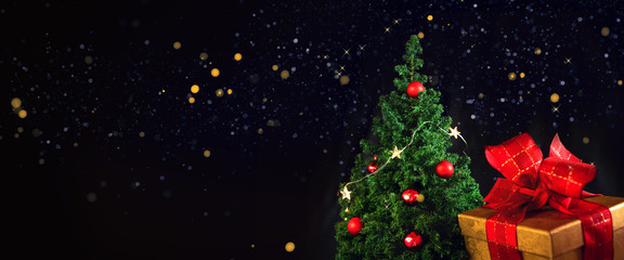 Christmas decoration on black background