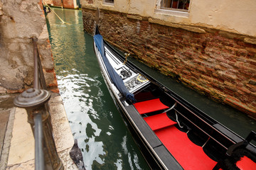 Fototapeta na wymiar Gondola on canal, Venice, Italy