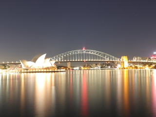 Naklejka premium sydney harbour bridge at night