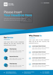 A4 minimalist modern elegant business template flayer vol 93 with blue and white color cmyk ready to print in vector editable layer