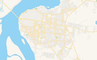 Printable street map of Corrientes, Argentina