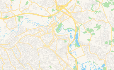 Printable street map of Itaquaquecetuba, Brazil