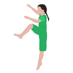 vector, on a white background, without face, in a flat style, girl dancing