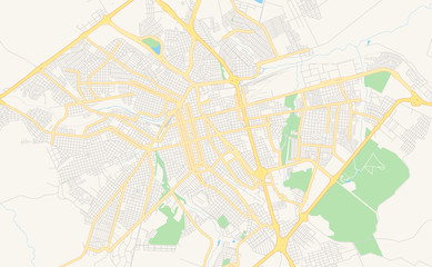 Printable street map of Bauru, Brazil