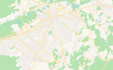 Printable street map of Mogi das Cruzes, Brazil