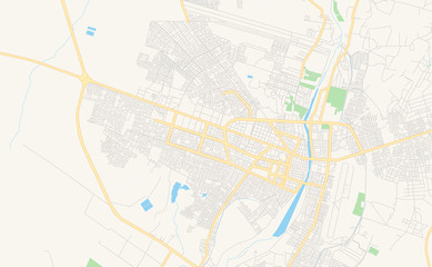 Printable street map of Piura, Peru