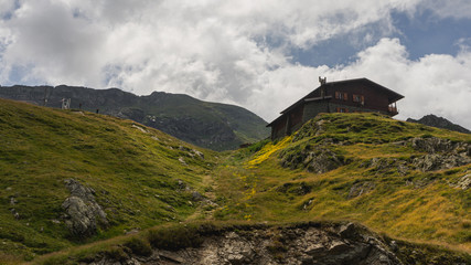 Mountain rescue house in the Carpathian mountains, Transfagarasan road, Romania