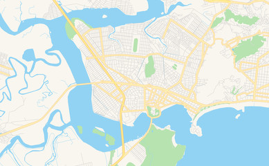 Printable street map of Sao Vicente, Brazil