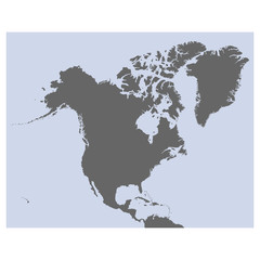 vector illustration with Political Map of North America