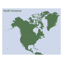vector illustration with Political Map of North America