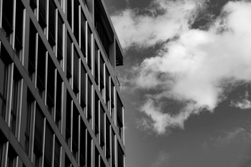 building, sky and clouds