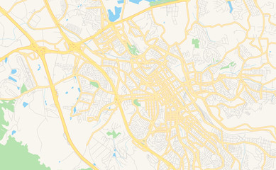 Printable street map of Jundiai, Brazil