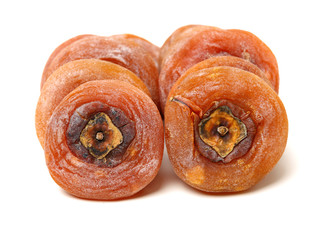 dried persimmon on white background 