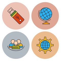 Set Of 4 Universal Icons For Mobile Application and websites