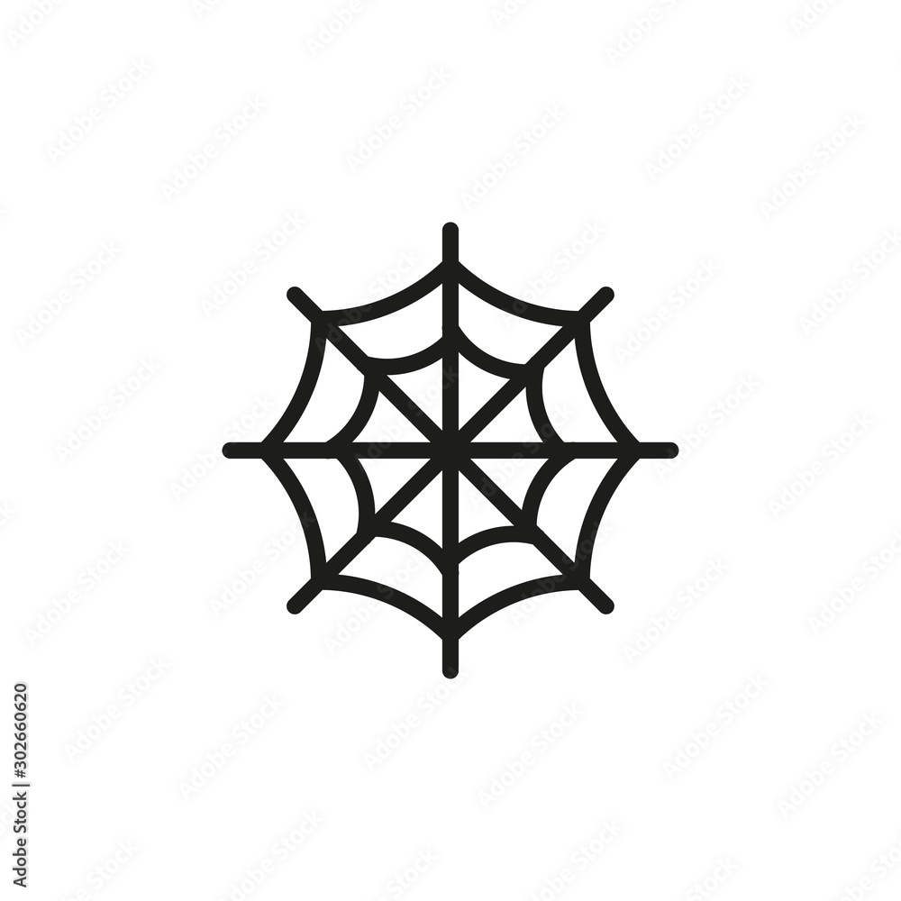 Poster simple spider web line icon.