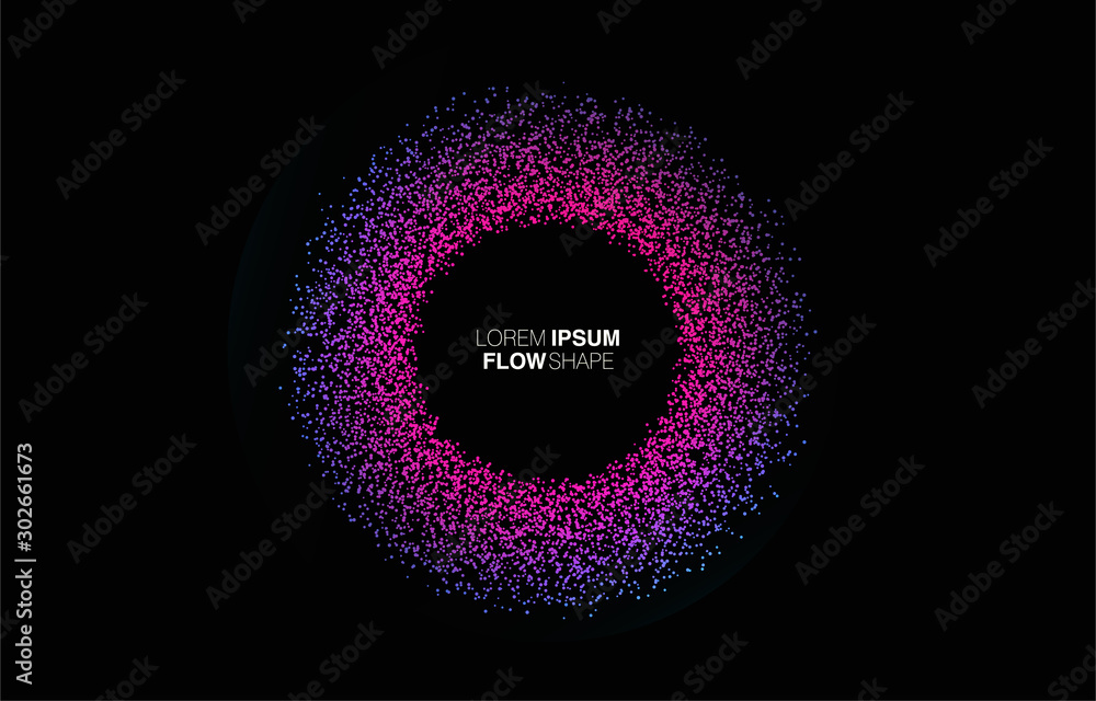 Poster colorful flow molecule in future design style. trendy innovations blend systems. beautiful fluid sha