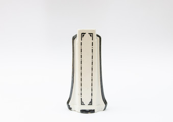 Modern porcelain vase - abstract ceramic statue isolated - china ware mass product